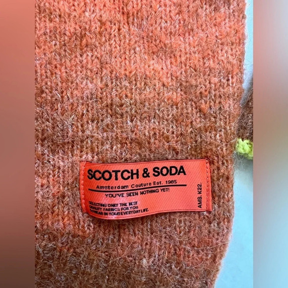 Scotch & Soda Gradient Multicolor Orange Turtleneck Sweater Alpaca Blend Size S - Picture 6 of 9